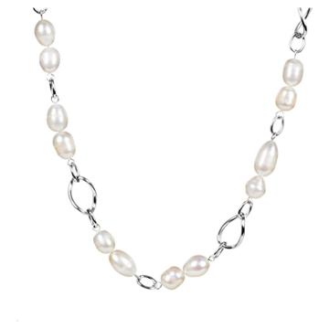 Target Women's Elya Stainless Steel Necklace With Peach Freshwater Pearls, White/silver