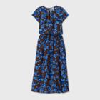 Women's Plus Size Floral Print Short Sleeve Cinched Waist Dress - A New Day Brown
