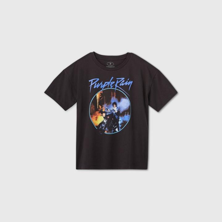 Merch Traffic Women's Prince Purple Rain Plus Size Short Sleeve Graphic T-shirt - Black 2x, Black/purple