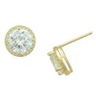 Distributed By Target Women's Gold Plated Cubic Zirconia Halo