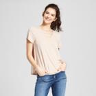 Women's Short Sleeve T-shirt With Neck Detail - Mossimo Supply Co. Pink