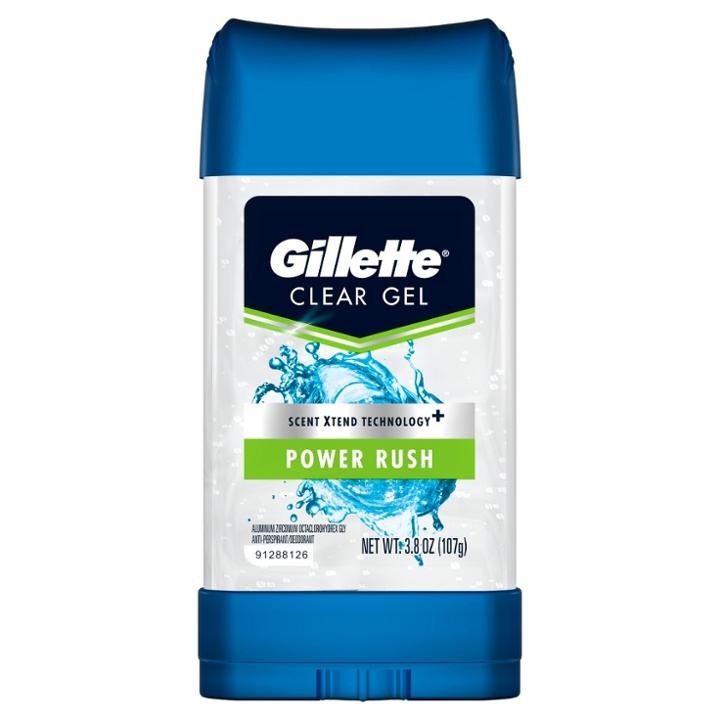 Gillette Power Rush Clear Gel Antiperspirant And Deodorant - 3.8oz, Dark Blue