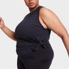 Women's Plus Size Side-tie Tank Top - All In Motion Black 1x, Women's,