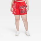 Women's Plus Size Chicago Bulls Nba Graphic Shorts - Red