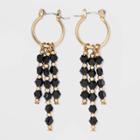 Hoop With Linear Beaded Drop Earrings - A New Day Black