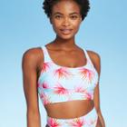 Women's Bralette Bikini Top - Xhilaration Blue Floral D/dd Cup, Women's