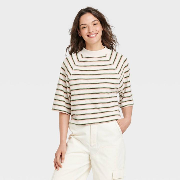 Women's Elbow Sleeve Mock Turtleneck T-shirt - Universal Thread Xs,