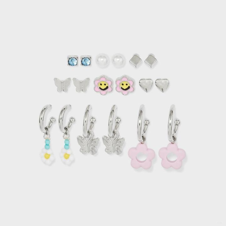 Girls' 9pk Floral Earrings - Art Class