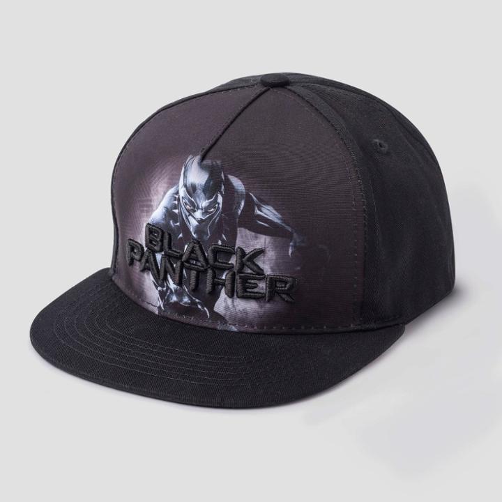 Marvel Boys' Black Panther Baseball Hat - Black