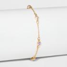 Cubic Zirconia Adjustable Bracelet - A New Day Rosewater Opal/ Gold