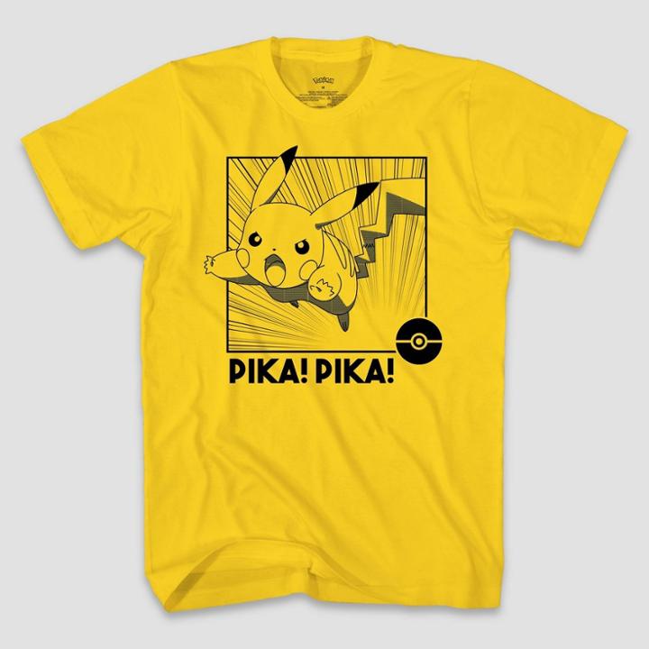 Men's Pokemon Pikachu Short Sleeve Graphic T-shirt - Gold