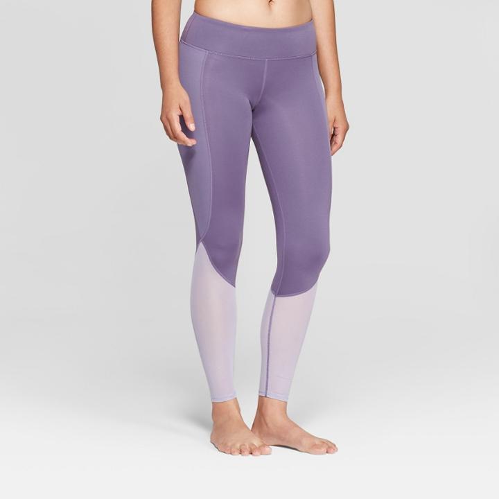 Women's Comfort Printed Mesh Panel Mid-rise Leggings - Joylab Violet