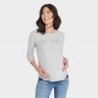 Long Sleeve Oh Baby Graphic Maternity T-shirt - Isabel Maternity By Ingrid & Isabel Gray