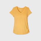Maternity Short Sleeve V-neck Side Shirred T-shirt - Isabel Maternity By Ingrid & Isabel Yellow