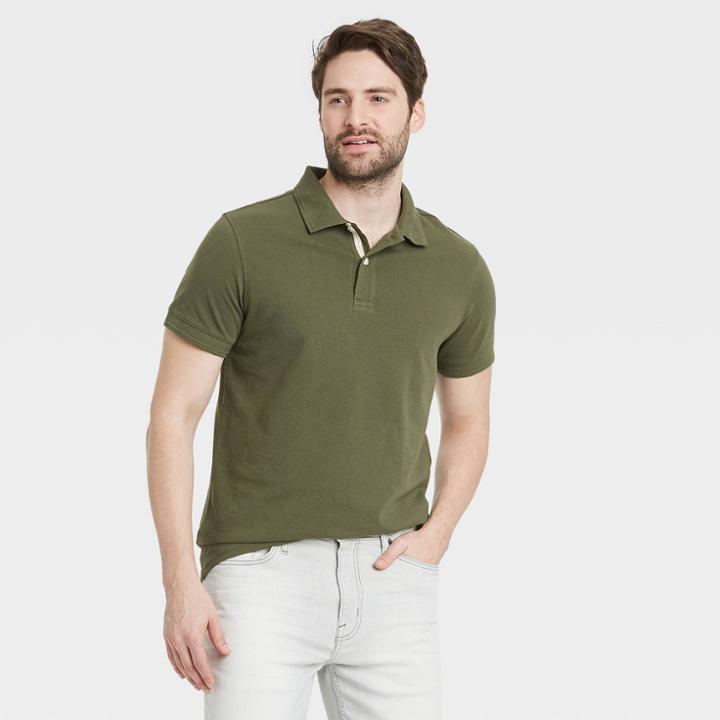 Men's Ottoman Collared Polo Shirt - Goodfellow & Co Green