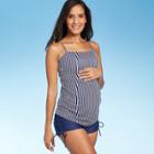 Maternity Striped Square Neck Tankini Top - Isabel Maternity By Ingrid & Isabel Navy S, Women's, Size: Small,
