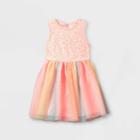Toddler Girls' Sequin Rainbow Tulle Tank Dress - Cat & Jack Pink