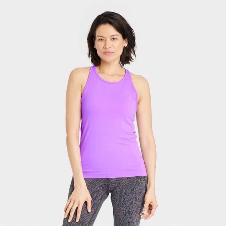 Women's Seamless Crewneck Athletic Tank Top - All In Motion Vibrant Purple