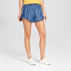 Women's Ruffle Trim Shorts - Nitrogen Blue