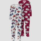 Carter's Just One You Baby Boys' 2pk Cars And Rhinos Footed Pajama - 12m, One Color
