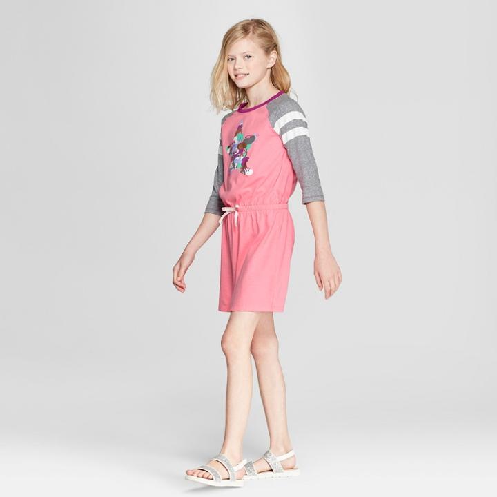 Girls' Long Sleeve Star Dress - Cat & Jack Pink
