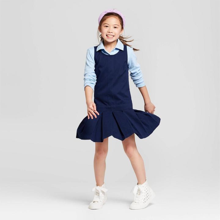 Girls' Uniform Woven Jumper - Cat & Jack Navy