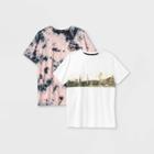 Boys' 2pk Cactus Graphic Short Sleeve T-shirt - Art Class Light Pink/white