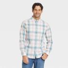 Men's Plaid Slim Fit Long Sleeve Button-down Shirt - Goodfellow & Co Green/plaid