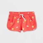 Girls' Rib Floral Pull-on Shorts - Cat & Jack Coral