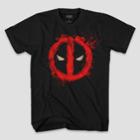 Men's Tall Short Sleeve Marvel Deadpool Logo T-shirt - Black