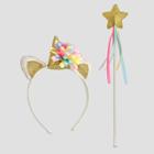 Toddler Girls' Unicorn Headband With Wand - Cat & Jack White/gold