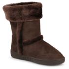Girls' Journee Collection Chuckie Faux Fur Trim Fashion Boots - Chocolate (brown)