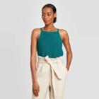 Women's Square Neck Sleeveless Sweater Vest - Prologue Teal Xs, Women's, Blue