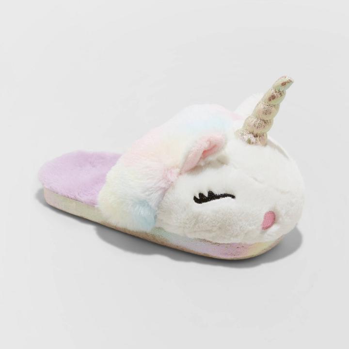 Girls' Totsie Unicorn Slide Slippers - Cat & Jack White