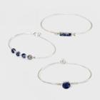 Semi Precious Sodalite Fashion Bracelet Set - Universal Thread Blue/gold, Blue/silver