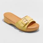 Women's Kora Faux Wood Bottom Sandals - Universal Thread Yellow