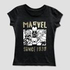 Girls' Marvel Short Sleeve T-shirt - Charcoal Heather