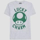 Men's Nintendo Mario Lucky Charm Short Sleeve Graphic T-shirt - Gray