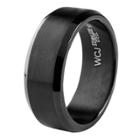 Men's West Coast Jewelry Blackplated Stainless Steel Satin And High Polished Ring (11),