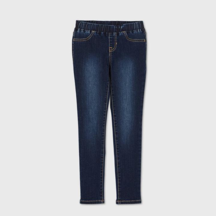 Girls' Jeggings - Cat & Jack Dark Wash 6x Slim, Dark Blue