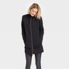 Women's Cozy Fleece Tunic Full Zip Sweatshirt - All In Motion Black