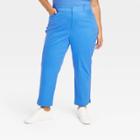 Women's High-rise Ankle Taper Pants - Ava & Viv Blue