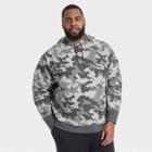 Men's Big & Tall Camo Print Cotton Fleece Pullover Hoodie - All In Motion Gray