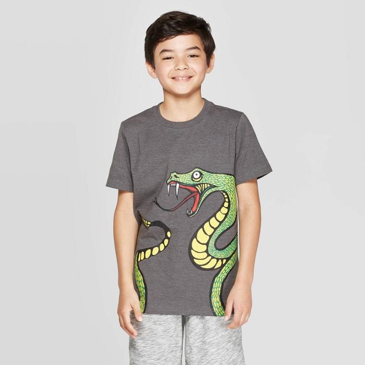 Boys' Short Sleeve Graphic T-shirt - Cat & Jack Charcoal