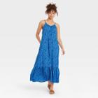 Women's Sleeveless Dress - Universal Thread Dark Blue Floral Print
