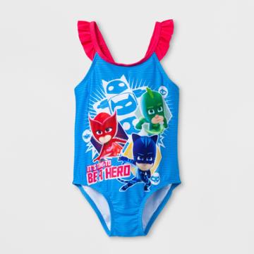 Toddler Girls' Disney Pj Masks One Piece Swimsuit - Blue