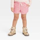Toddler Girls' Gingham Check Shorts - Cat & Jack Coral Pink