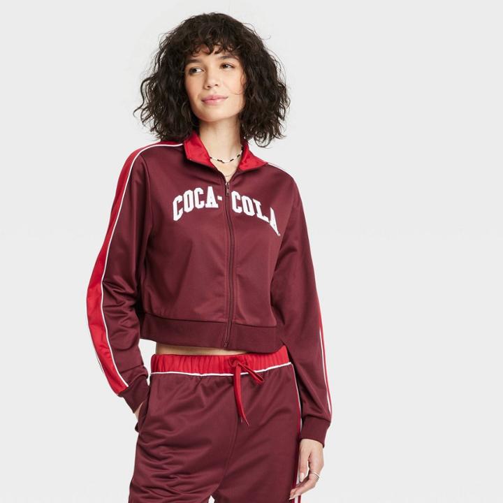 Women's Coca-cola Graphic Zip-up Sweatshirt - Red