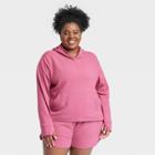 Women's Plus Size Ultra Value French Terry Hooded Sweatshirt - All In Motion Rose Red
