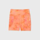 Women's High-waisted Tie-dye Bike Shorts 4 - Joylab Orange